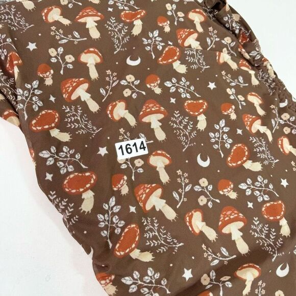 ROMWE Dress Womens XL Brown Mushrooms Ruched Bodycon babydoll y2k 90s whimsy - Picture 9 of 9